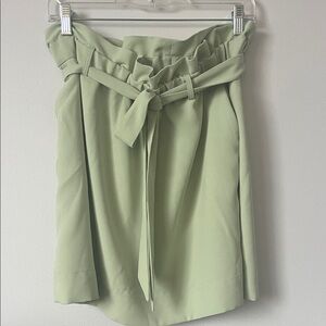 Express Sage Green Tie-Waist Skirt